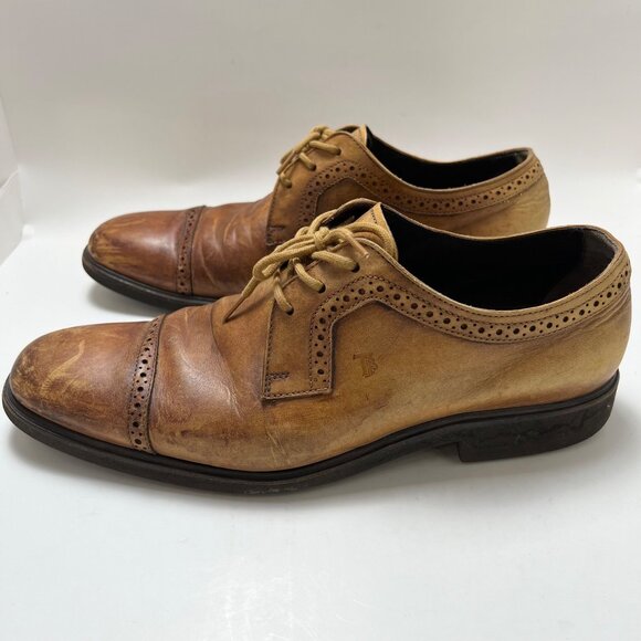 TOD\'S Men\'s Leather Oxford Shoes With Brogue Detailing Golden Brown Size 8.5 main image 9